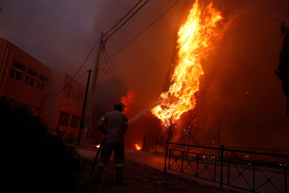 Pražūtingi gaisrai Graikijoje: nelaimės aukų padaugėjo iki 79