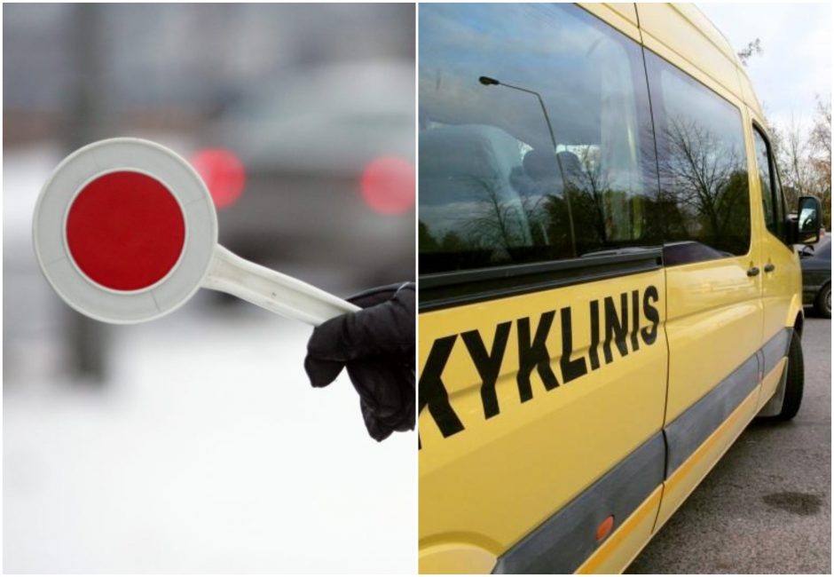 Plungės rajone beteisis vairuotojas automobiliu kliudė mokyklinį autobusą