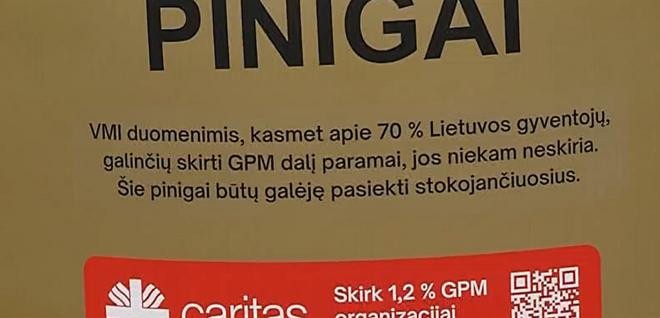 „Caritas“ išradingai skatina skirti 1,2 proc. GPM paramai: to nėra darę net 70 proc. gyventojų