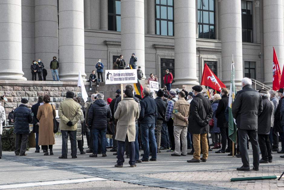 Prie Seimo – vėl mitingas: reikalauja nutraukti A. Jakubausko persekiojimą