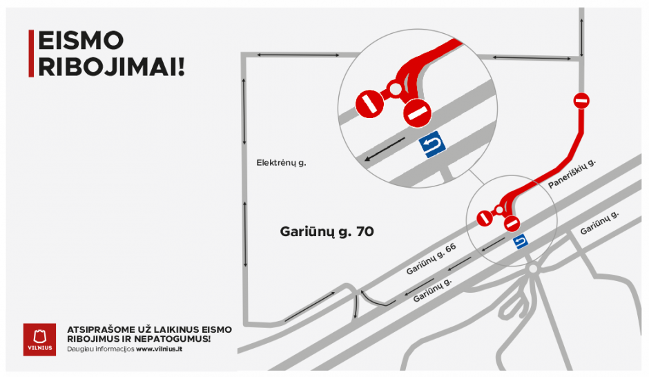 Dėmesio, vairuotojai: rengiant sankryžą prie Gariūnų bus ribojamas eismas