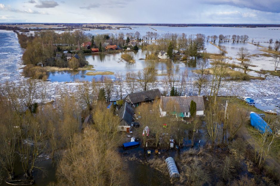 Šilutės rajone upių vandens lygis krenta: apsemta 17 tūkst. hektarų žemės