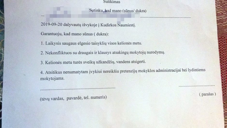 Nustebo ir teisininkai: vaikas ekskursijoje – atsakomybė tėvams?