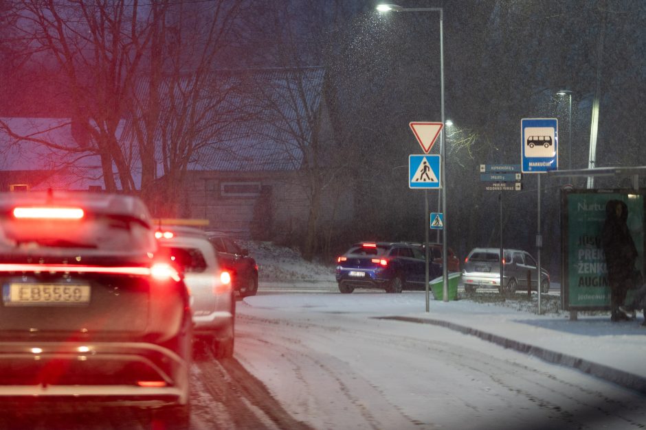 Sningant viešasis transportas Vilniuje vėluoja iki 50 minučių