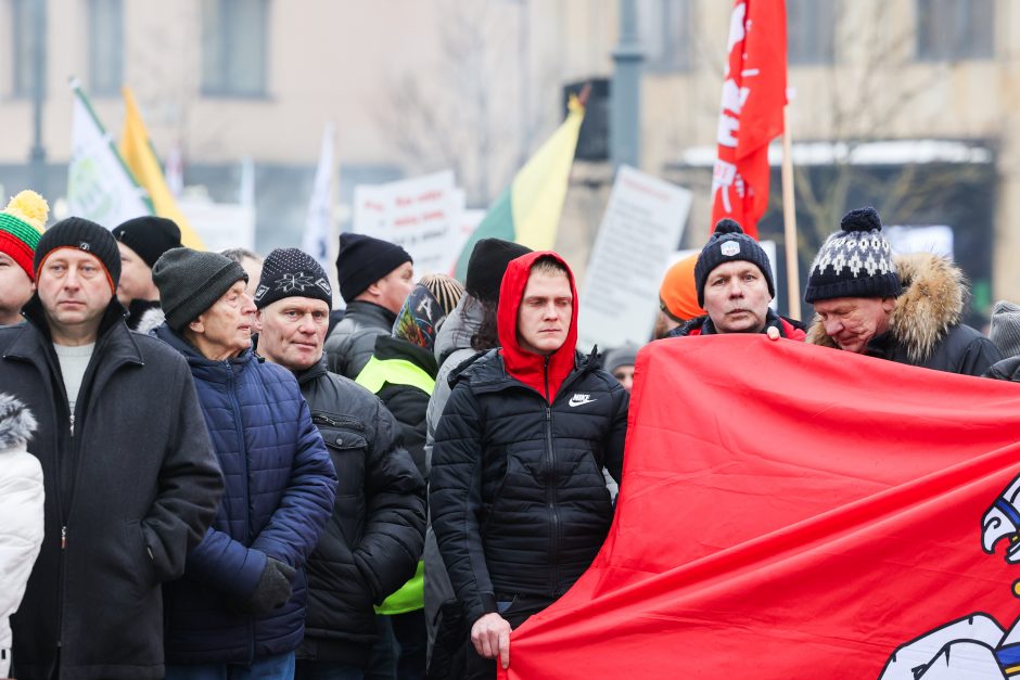 Žemdirbių protestas: skambūs šūkiai, „nubaubtas“ ministras, gaudžiantys traktorių signalai 