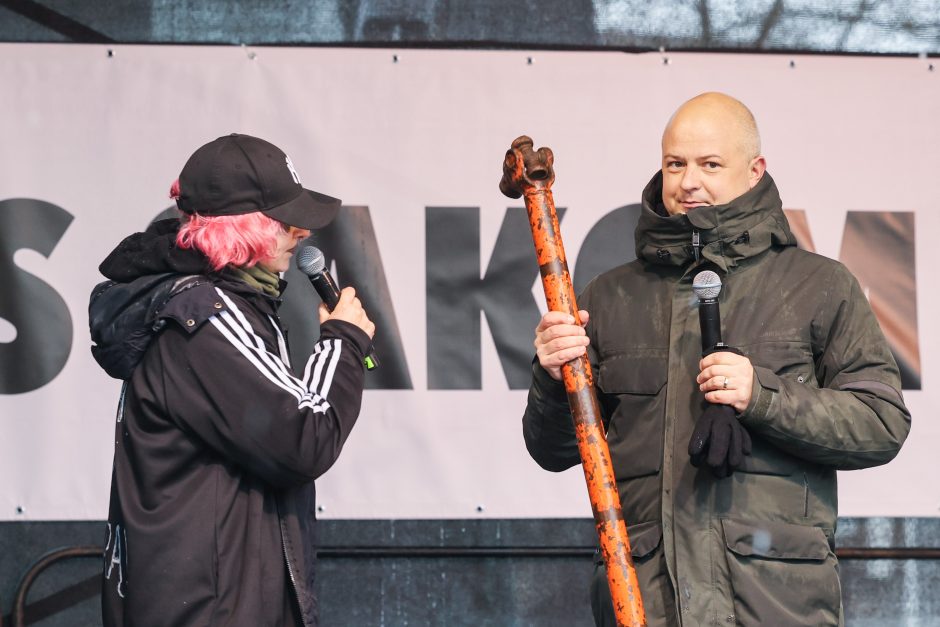 Žemdirbių protestas: skambūs šūkiai, „nubaubtas“ ministras, gaudžiantys traktorių signalai 