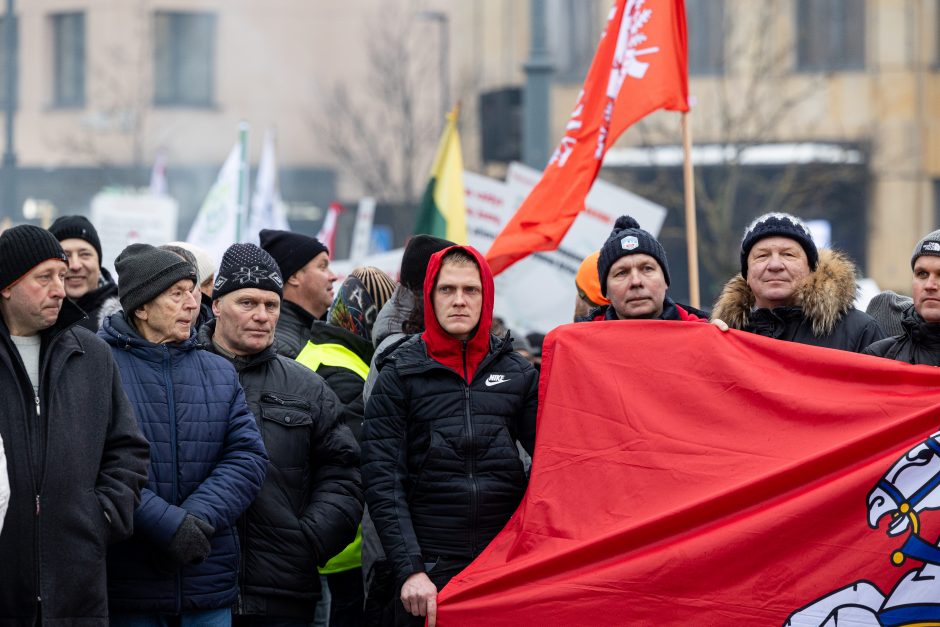 Žemdirbių protestas: skambūs šūkiai, „nubaubtas“ ministras, gaudžiantys traktorių signalai 