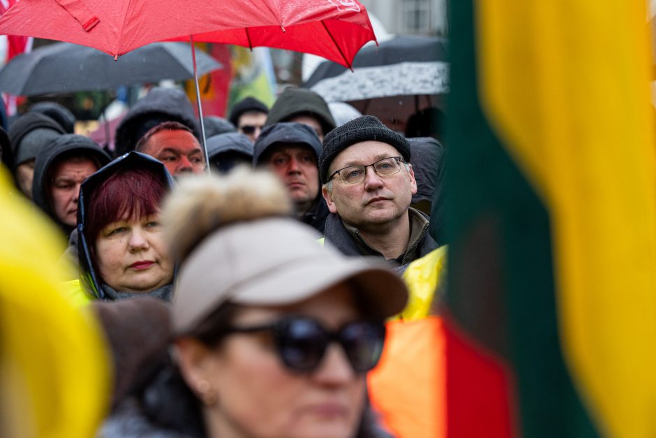 Žemdirbių protestas: skambūs šūkiai, „nubaubtas“ ministras, gaudžiantys traktorių signalai 