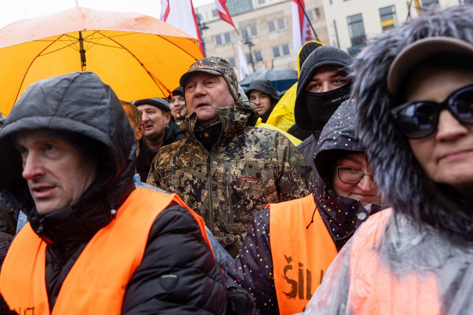 Žemdirbių protestas: skambūs šūkiai, „nubaubtas“ ministras, gaudžiantys traktorių signalai 