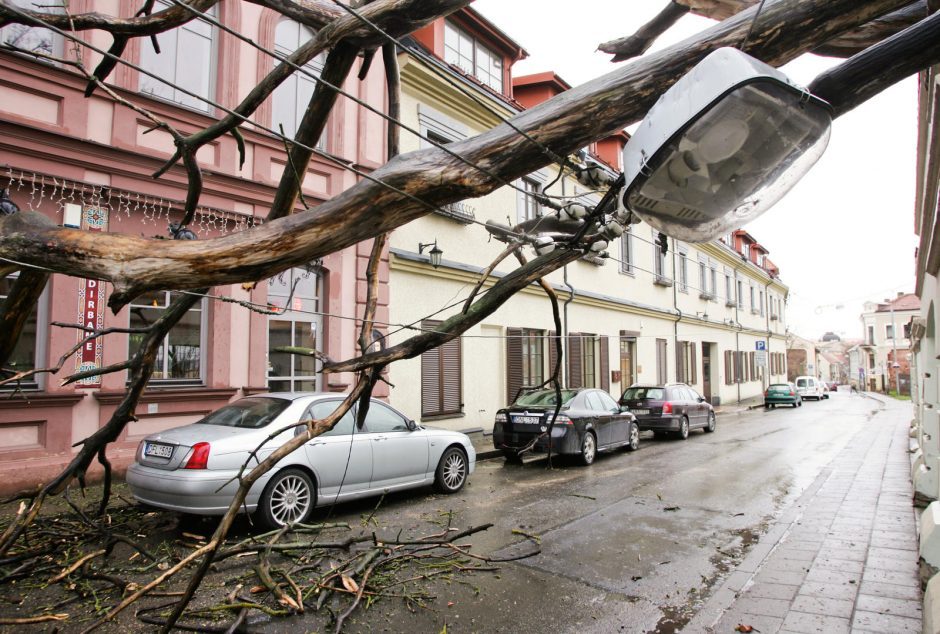 Ugniagesiai gelbėtojai beveik 90 kartų vyko šalinti vėtros padarinių