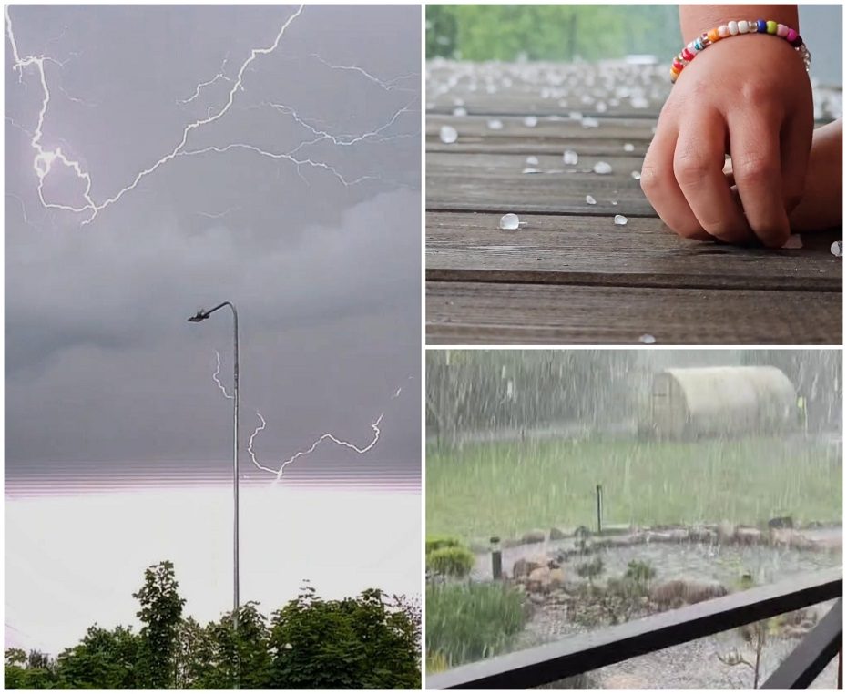 Lietuvoje – orų maišalynė: dangų skrodžia žaibai, krenta kruša, smarkiai lyja