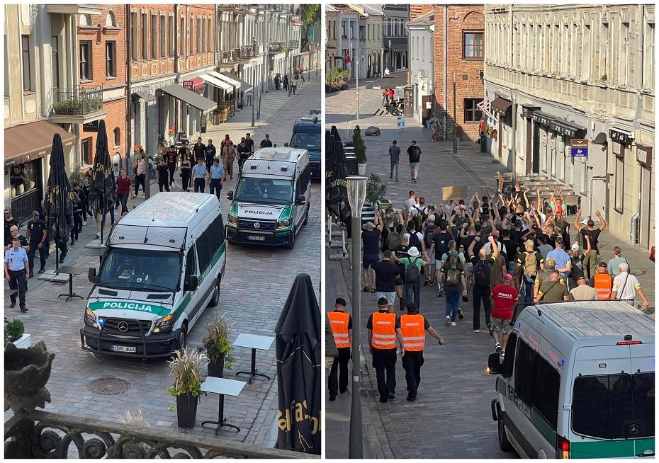 Kauno centre – daugybė policijos pareigūnų (vaizdo įrašas)