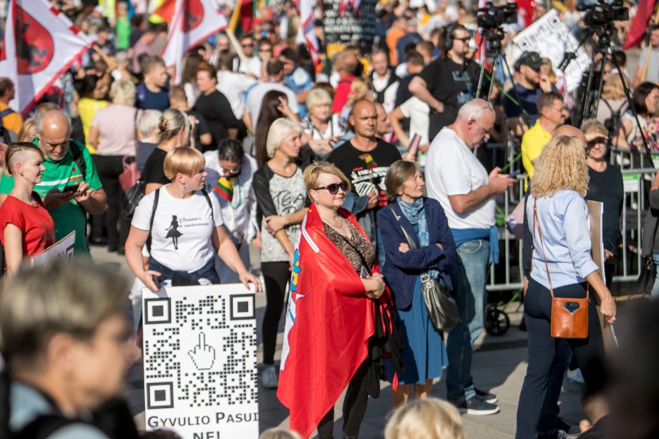 Vilniuje – tūkstantinis protestas: su plakatais „Ne gyvulių pasui“ ir „Dž. Sorošą lauk iš Lietuvos“