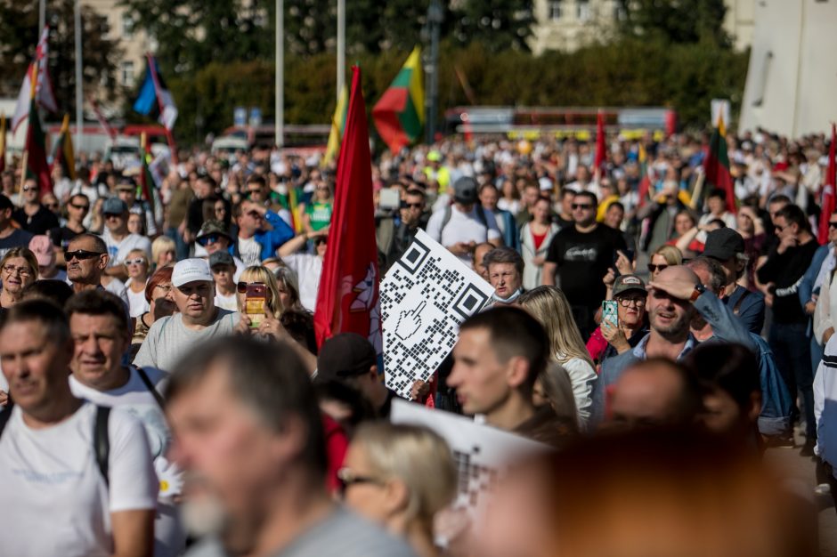 Vilniuje – tūkstantinis protestas: su plakatais „Ne gyvulių pasui“ ir „Dž. Sorošą lauk iš Lietuvos“