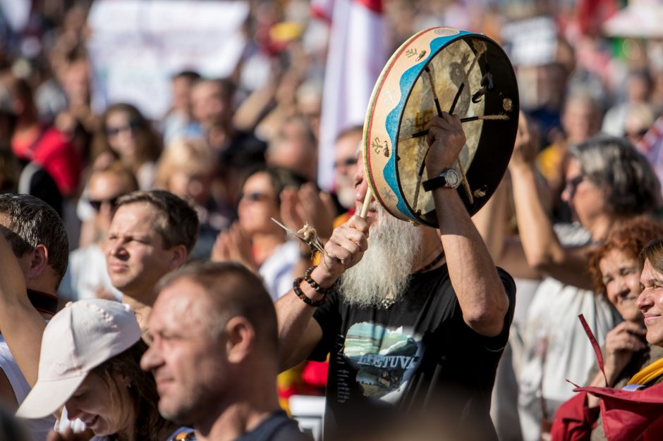 Vilniuje – tūkstantinis protestas: su plakatais „Ne gyvulių pasui“ ir „Dž. Sorošą lauk iš Lietuvos“