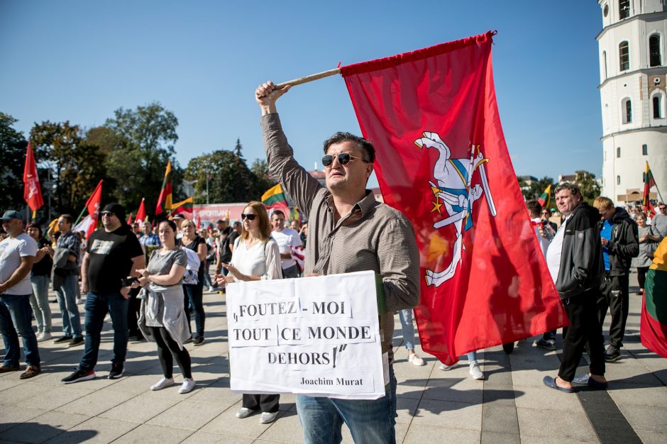 Vilniuje – tūkstantinis protestas: su plakatais „Ne gyvulių pasui“ ir „Dž. Sorošą lauk iš Lietuvos“