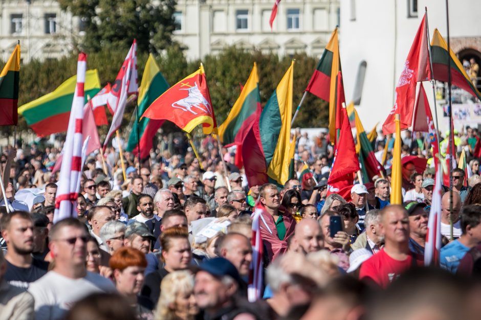 Vilniuje – tūkstantinis protestas: su plakatais „Ne gyvulių pasui“ ir „Dž. Sorošą lauk iš Lietuvos“