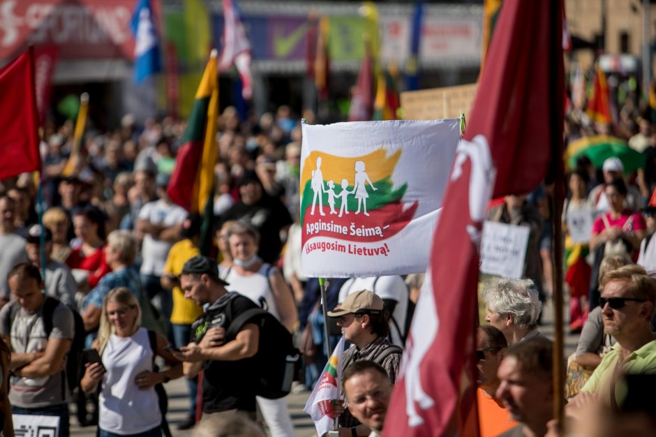 Vilniuje – tūkstantinis protestas: su plakatais „Ne gyvulių pasui“ ir „Dž. Sorošą lauk iš Lietuvos“