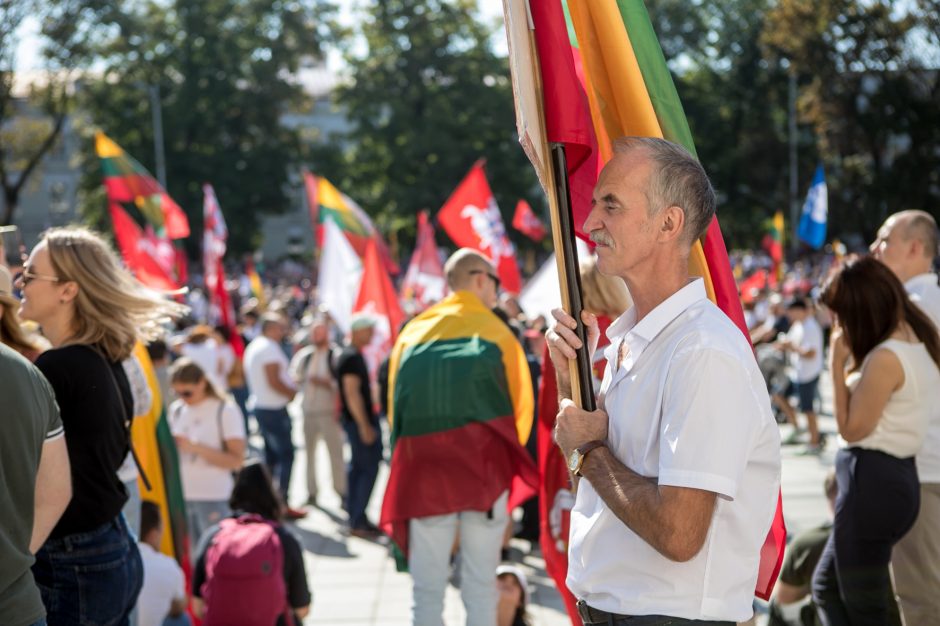 Vilniuje – tūkstantinis protestas: su plakatais „Ne gyvulių pasui“ ir „Dž. Sorošą lauk iš Lietuvos“