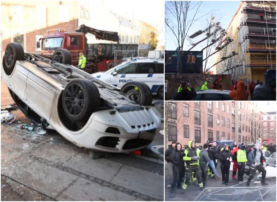 Danai užpuolė statybininkus iš Lietuvos: įniršį demonstravo niokodami automobilius