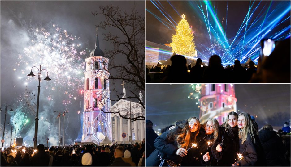 Vilnius į Naujuosius žengė su įspūdingu lazerių šou