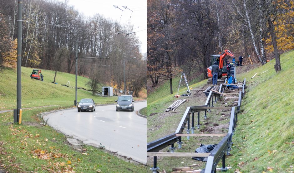 Ąžuolyną bus galima pasiekti naujais laiptais: jau montuojamos konstrukcijos