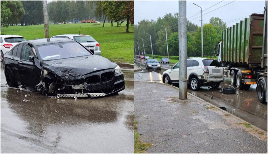 Lietingą rytą – avarija po avarijos: Ašigalio gatvėje gali strigti eismas