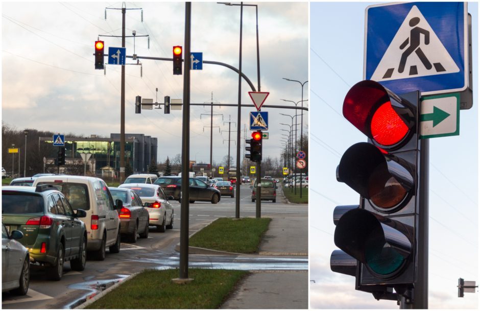 Kauno sankryžose – nesuderintos žaliosios rodyklės