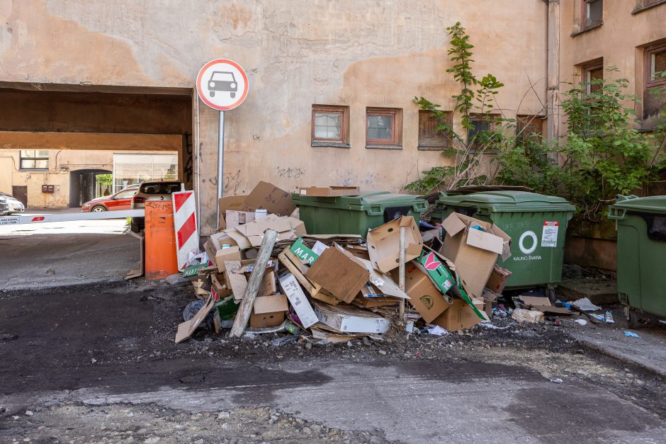 Iš viešbučio išėjusius svečius pasitiko šiukšlių krūva