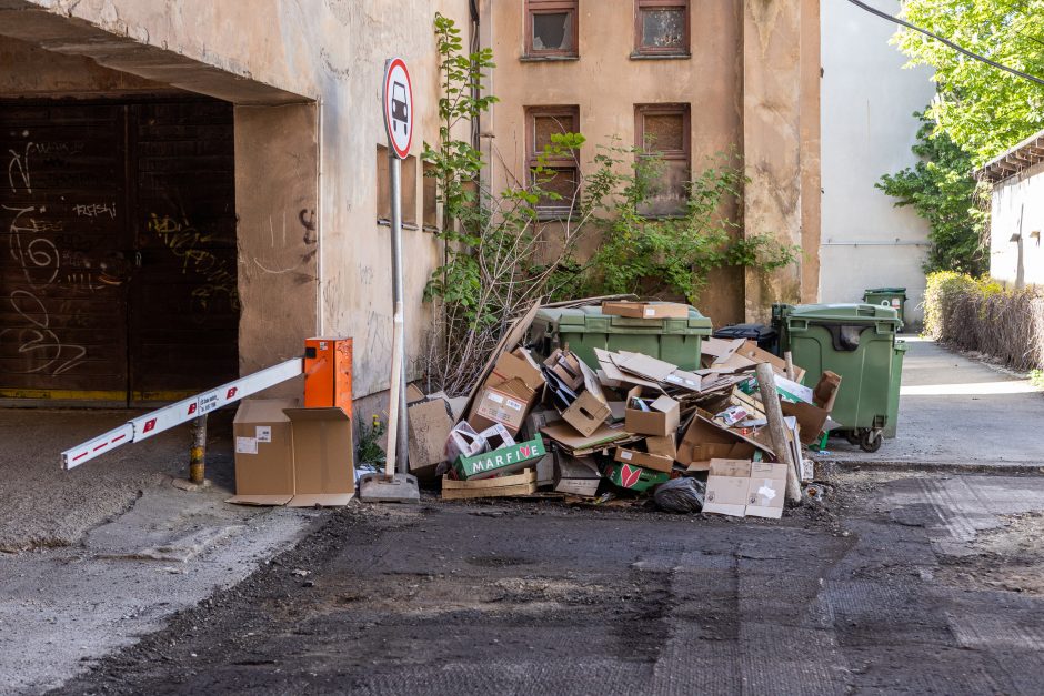 Iš viešbučio išėjusius svečius pasitiko šiukšlių krūva