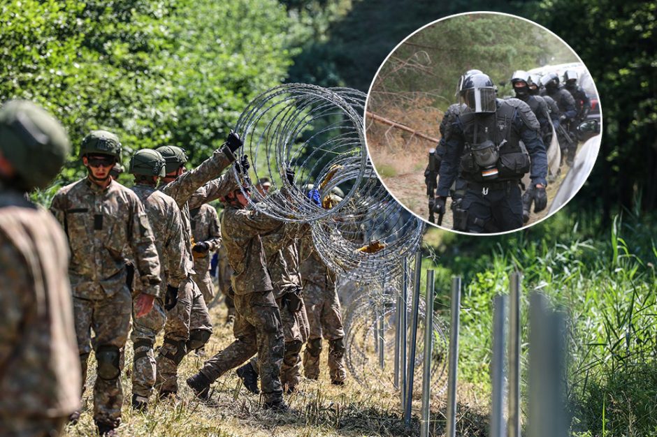 Migrantus apgręš prie sienos: ar bus panaudota jėga, priklausys nuo aplinkybių