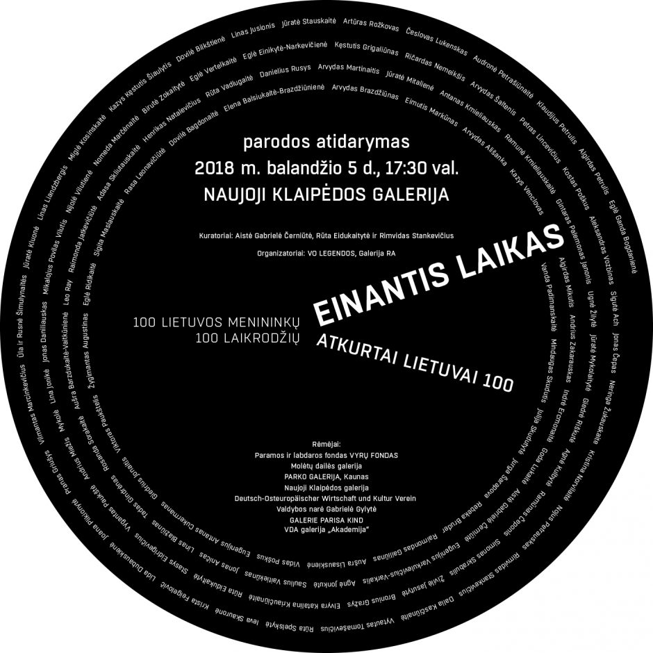 Ketvirtadienį atidaroma paroda „Einantis laikas“