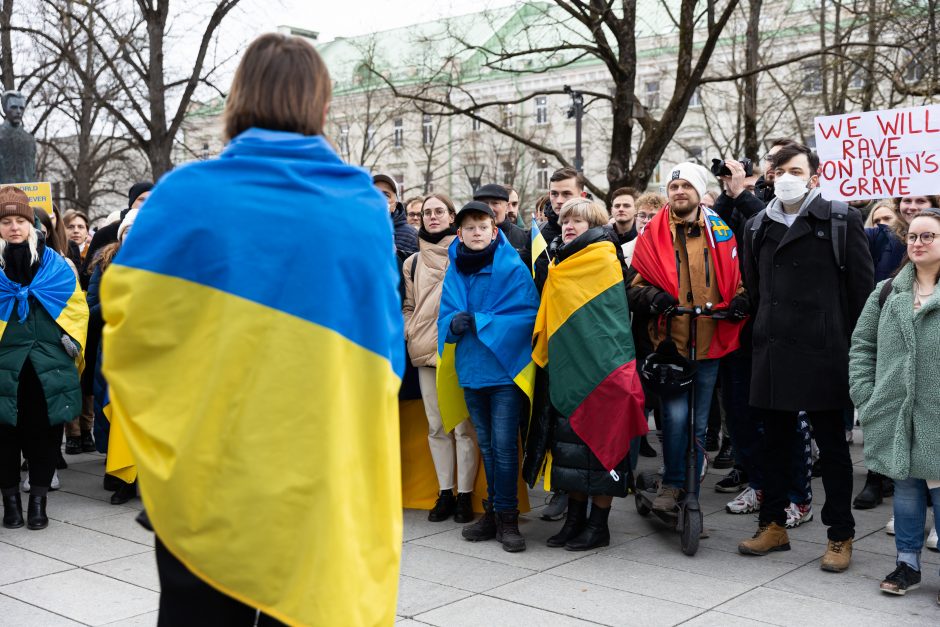 Prie Vyriausybės – mitingas palaikyti Ukrainą: raginama ekonomiškai neremti šalių agresorių