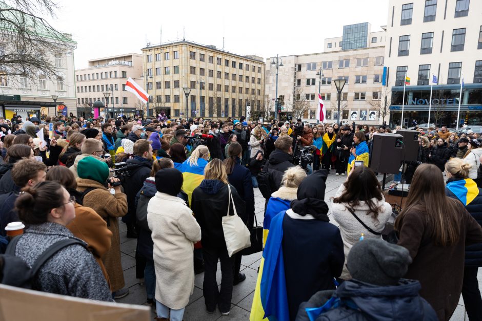 Prie Vyriausybės – mitingas palaikyti Ukrainą: raginama ekonomiškai neremti šalių agresorių