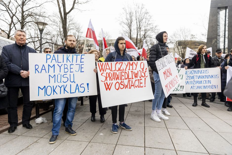 Dėl Trakų rajono švietimo įstaigų pertvarkos – protestas prie Vyriausybės 