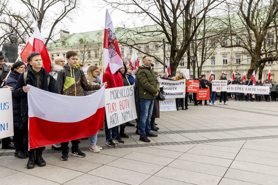 Dėl Trakų rajono švietimo įstaigų pertvarkos – protestas prie Vyriausybės 