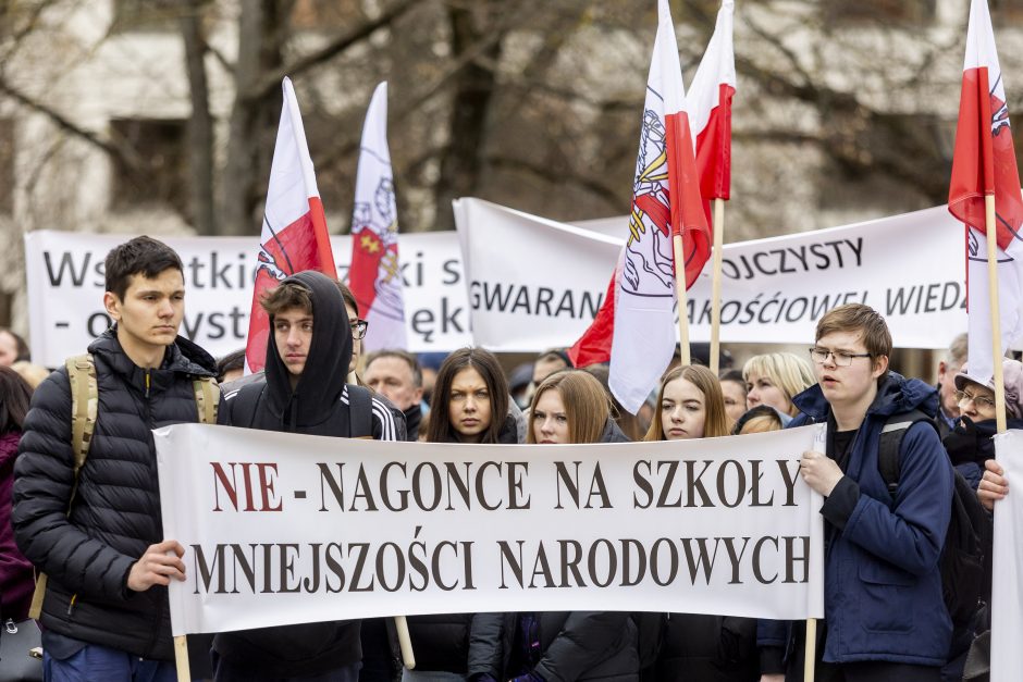 Dėl Trakų rajono švietimo įstaigų pertvarkos – protestas prie Vyriausybės 