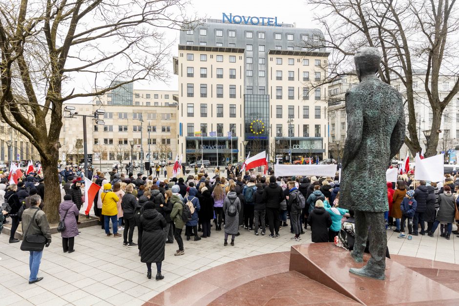 Dėl Trakų rajono švietimo įstaigų pertvarkos – protestas prie Vyriausybės 