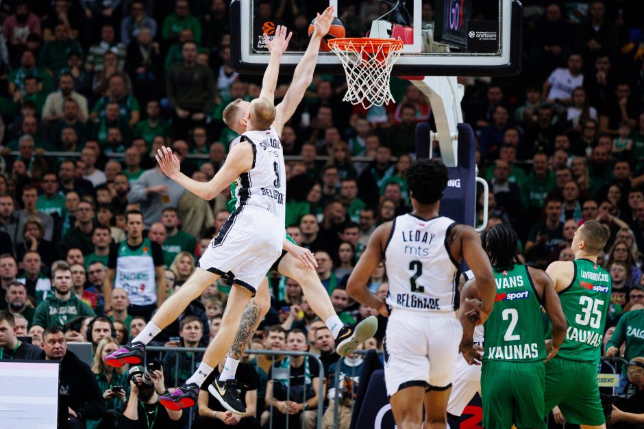 „Žalgiris“ namuose nesustabdė „Partizan“ puolimo 