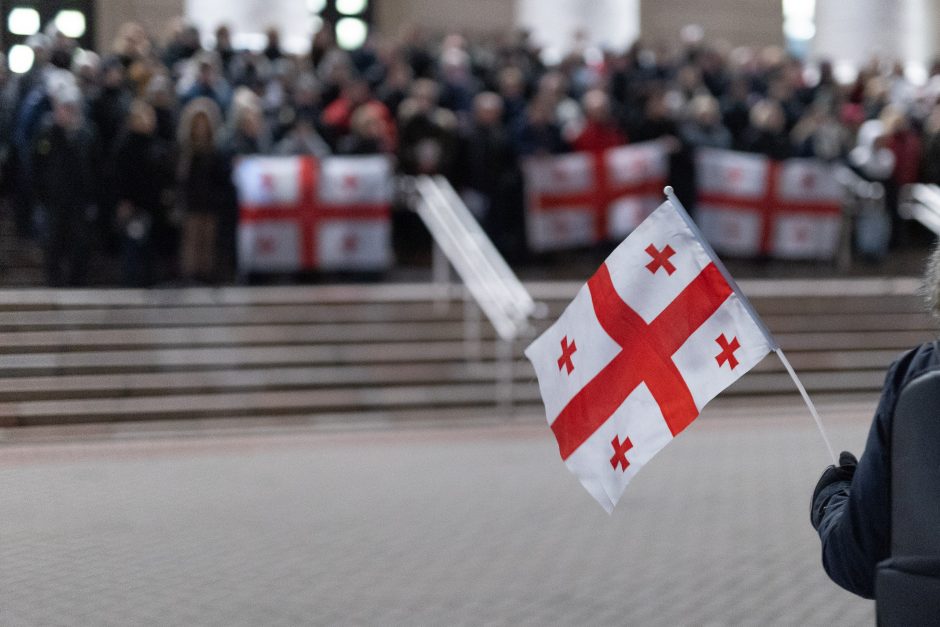 Protestuojančių kartvelų palaikymo akcija Vilniuje