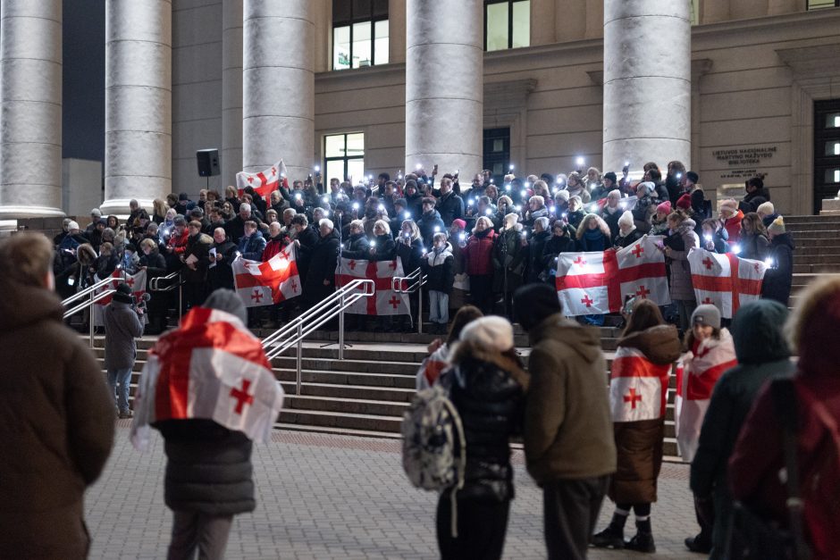 Protestuojančių kartvelų palaikymo akcija Vilniuje