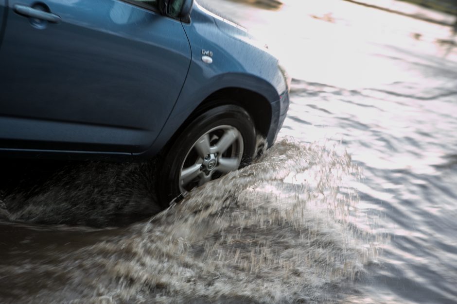 Šeštadienio vakarą Jurbarke užfiksuota katastrofinė liūtis