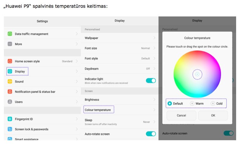 Telefono ekrano spalvinė temperatūra: ką apie ją žinote?