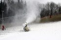 Laukimas: Klaipėdos rajone Lapių bendruomenės iniciatyva prižiūrima slidinėjimo trasa dar tuščia, laukiama minusinės temperatūros.