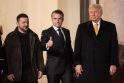 Iš kairės: Volodymyras Zelenskis, Emmanuelis Macronas, Donaldas Trumpas