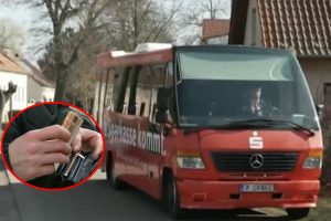 Vieta, į kurią pinigai vežami autobusu